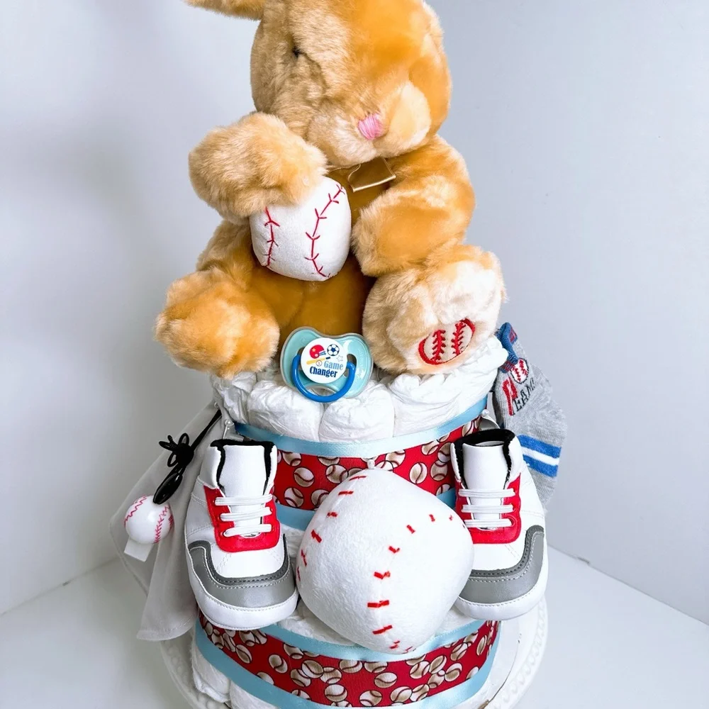 Baseball Diaper Cake, Sport Baby Shower Gift